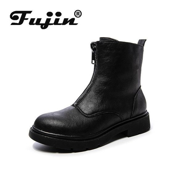 boots fujin women genuine leather soft ankle zipper black flock fashion comfortable shoes spring autumn
boots fujin women genuine leather soft ankle zipper black flock fashion comfortable shoes spring autumn
