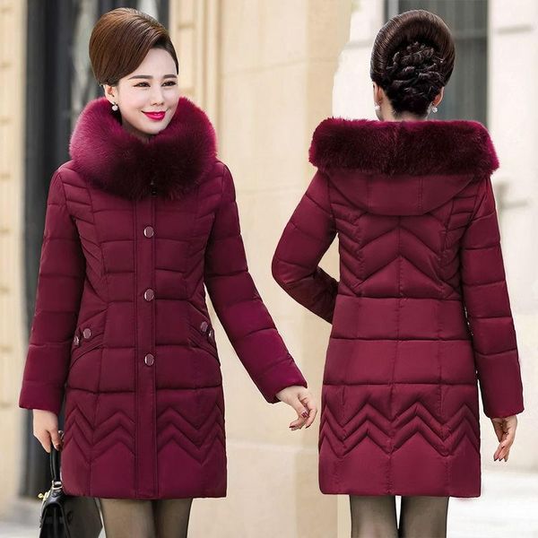 women's down & parkas mother2021 plus size 5xl winter jacket female cotton padded clothes women casual slim parka middle-aged coat over, Black
women's down & parkas mother2021 plus size 5xl winter jacket female cotton padded clothes women casual slim parka middle-aged coat over, Black