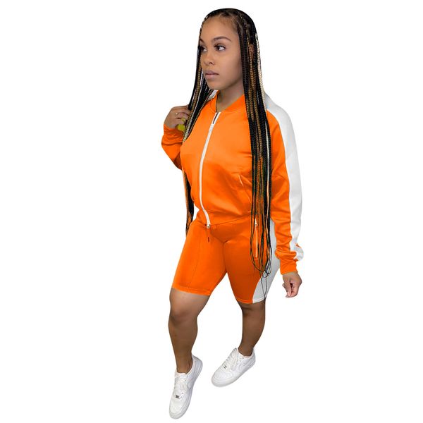 women slim fit tracksuit patchwork long sleeve crew neck zipper cardigan drawstring shorts ladies sport sets, Gray
women slim fit tracksuit patchwork long sleeve crew neck zipper cardigan drawstring shorts ladies sport sets, Gray