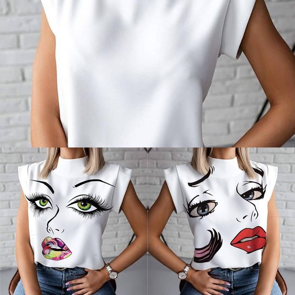 women's dress pullover pulloverpullover2020 summer simple lip pattern standing collar women's shirt pullover commuting short sleev, White
women's dress pullover pulloverpullover2020 summer simple lip pattern standing collar women's shirt pullover commuting short sleev, White