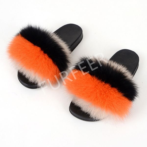 women's fur slippers home furry flat sandals female cute fluffy house shoes fur flip flops women real fox fur slides big size 45 x1020, Black 
women's fur slippers home furry flat sandals female cute fluffy house shoes fur flip flops women real fox fur slides big size 45 x1020, Black