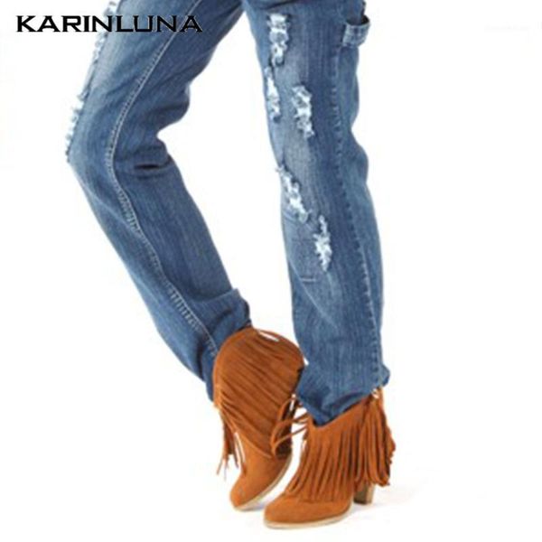 boots karin 2021 dropship big size 48 bohemia style fringes chunky high heels shoes women ankle female1, Black 
boots karin 2021 dropship big size 48 bohemia style fringes chunky high heels shoes women ankle female1, Black