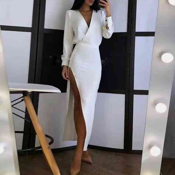 womens dress elegant sashes v-neck solid split hip package party dresses fashion female bodycon dress for year, Black;gray
womens dress elegant sashes v-neck solid split hip package party dresses fashion female bodycon dress for year, Black;gray