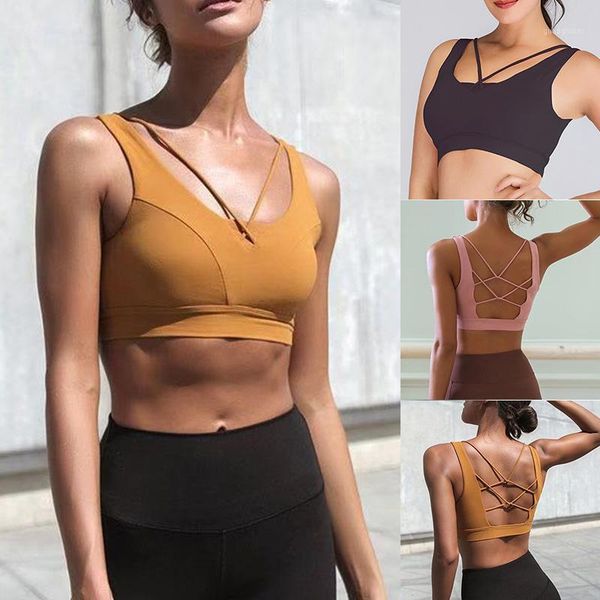 gym clothing sports bra for women crisscross back support yoga padded comfortable h7jp1, White;black
gym clothing sports bra for women crisscross back support yoga padded comfortable h7jp1, White;black