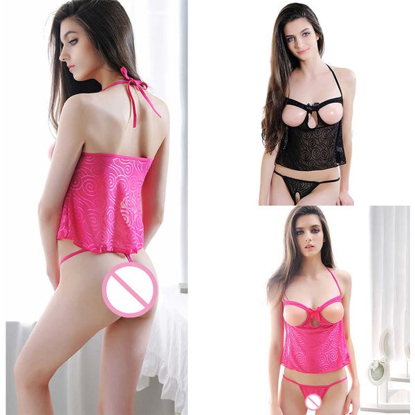 women exposed breasts transparent underwear erotic lingerie babydoll nightwear backless halter sleepwear, Black;white
women exposed breasts transparent underwear erotic lingerie babydoll nightwear backless halter sleepwear, Black;white