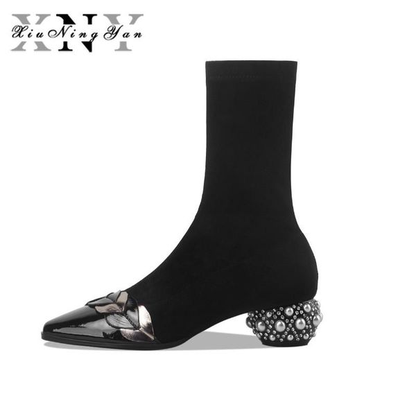 xiuningyan fashion women stretch boots genuine leather ladies ankle boots handmade comfortable basic shoes woman big size 34-42, Black
xiuningyan fashion women stretch boots genuine leather ladies ankle boots handmade comfortable basic shoes woman big size 34-42, Black