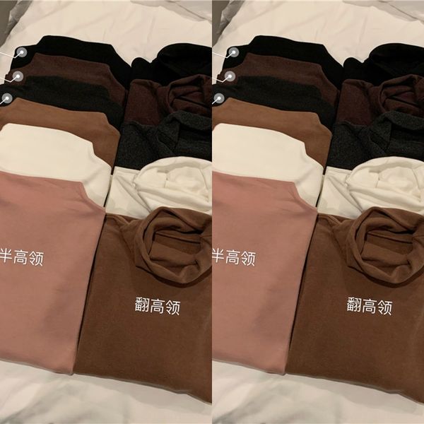 autumn and winter new double sided cashmere mid high collar thickened solid color warm t- bottom shirt long sleeve t-shirt akndp akn, White
autumn and winter new double sided cashmere mid high collar thickened solid color warm t- bottom shirt long sleeve t-shirt akndp akn, White