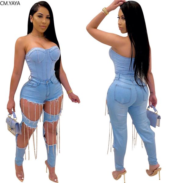 cm.yaya summer denim pants women retro solid hole jeans ripped chain tassel trousers street skinny high waist lady pants c1008, Black;white
cm.yaya summer denim pants women retro solid hole jeans ripped chain tassel trousers street skinny high waist lady pants c1008, Black;white