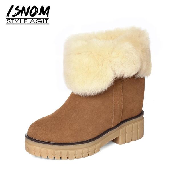 boots isnom women cow suede ankle round toe slip on platform warm fur snow fashion outdoor wedges heels winter 2021, Black
boots isnom women cow suede ankle round toe slip on platform warm fur snow fashion outdoor wedges heels winter 2021, Black