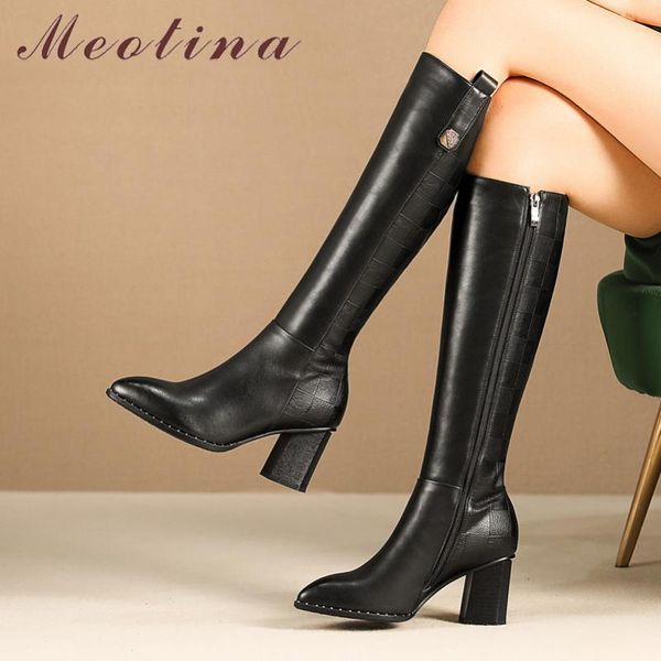 boots meotina winter knee high women natural genuine leather thick heel riding zip pointed toe shoes lady fall 34-421, Black
boots meotina winter knee high women natural genuine leather thick heel riding zip pointed toe shoes lady fall 34-421, Black