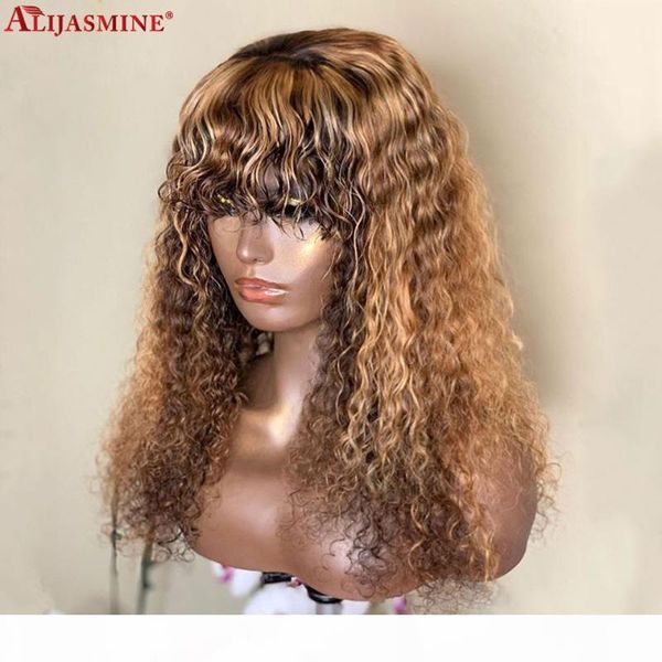 150 density curly wig with bangs brazilian lace front human hair wigs for black women remy human hair wigs with bang, Black;brown
150 density curly wig with bangs brazilian lace front human hair wigs for black women remy human hair wigs with bang, Black;brown