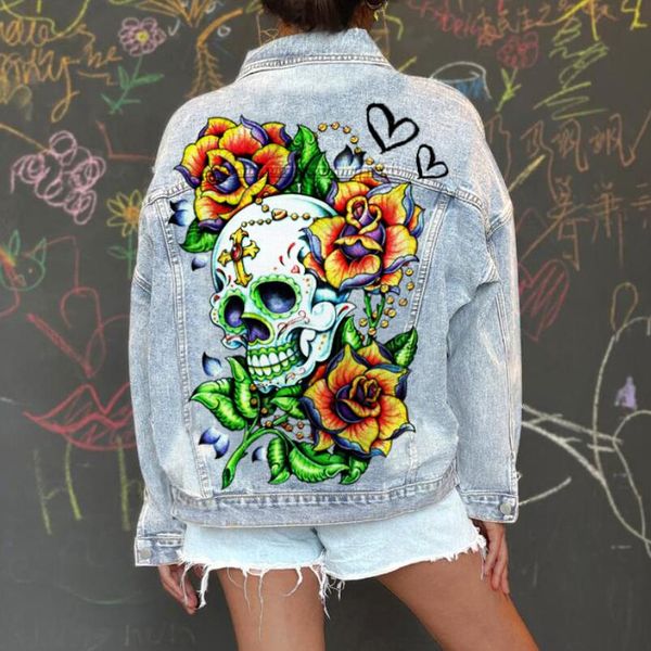 spring autumn denim jacke women coat fashion long sleeve loose skull print jeans jackets female europe and america outerwear w179, Black;brown
spring autumn denim jacke women coat fashion long sleeve loose skull print jeans jackets female europe and america outerwear w179, Black;brown
