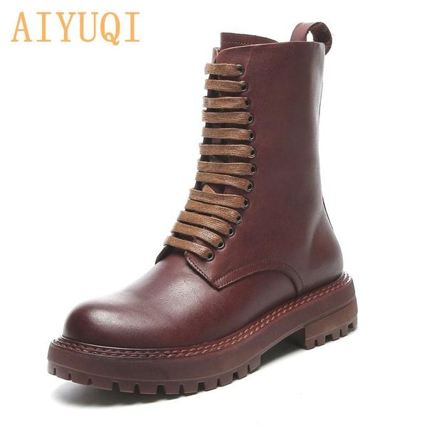 aiyuq genuine genuien leather ankle bootswomen 2020 british style fashion casual short boots ladies natural skin women shoes, Black 
aiyuq genuine genuien leather ankle bootswomen 2020 british style fashion casual short boots ladies natural skin women shoes, Black