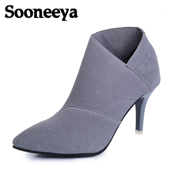 sooneeya stretch fabric pointed toe high heels women shoes boots autumn and winter fitted female single outwear shoe size 34-411, Black
sooneeya stretch fabric pointed toe high heels women shoes boots autumn and winter fitted female single outwear shoe size 34-411, Black