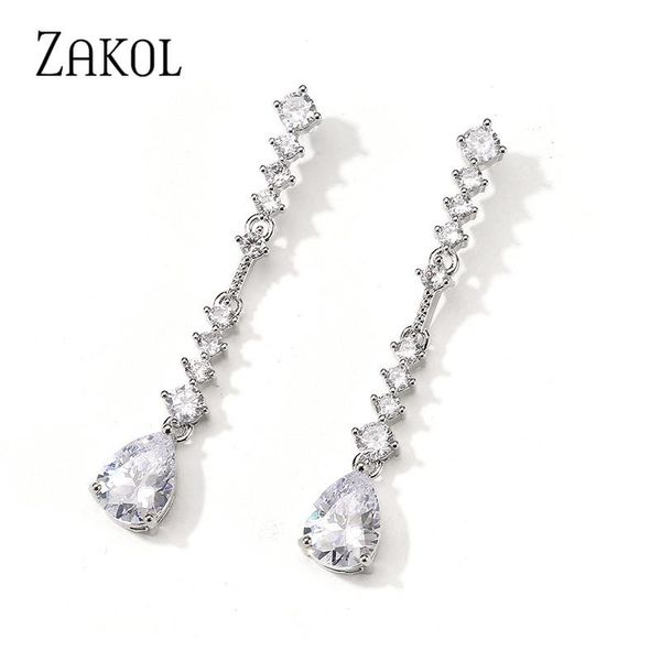 dangle & chandelier zakol elegant female cubic zirconia stone ling drop earrings for women fashion love bride wedding jewelry fsep2411, Silver
dangle & chandelier zakol elegant female cubic zirconia stone ling drop earrings for women fashion love bride wedding jewelry fsep2411, Silver