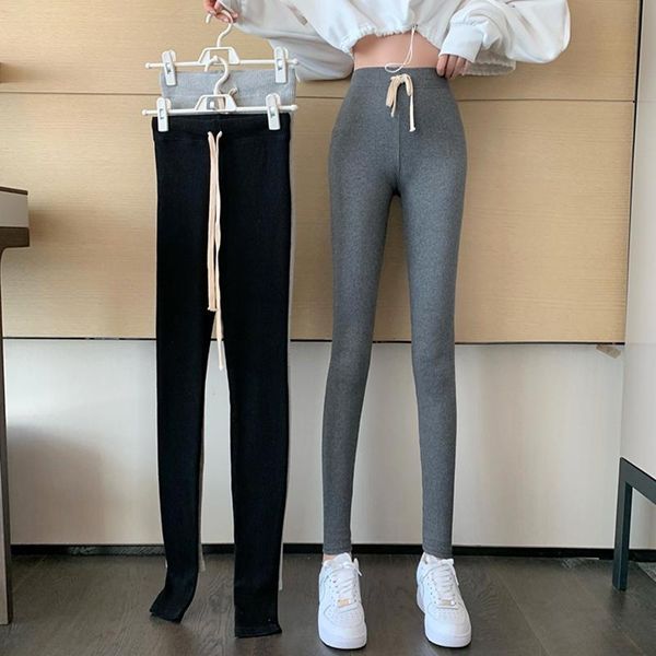 2021 spring summer new korean fashion style tight high waist drawstring cropped pants women's stretch slimming leggings fashion, Black
2021 spring summer new korean fashion style tight high waist drawstring cropped pants women's stretch slimming leggings fashion, Black