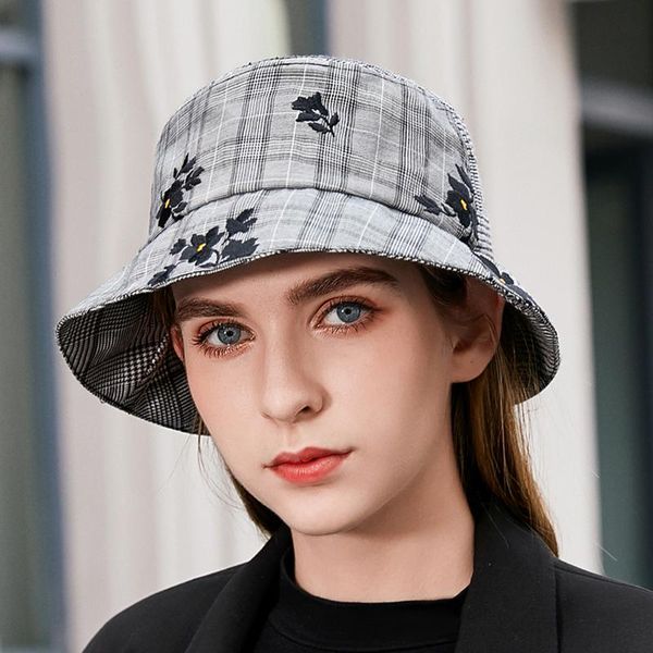 fashion british style bucket hat female autumn sunscreen bucket hat flower plaid casual travel gorro pescador women hats eb50yf, Blue;gray
fashion british style bucket hat female autumn sunscreen bucket hat flower plaid casual travel gorro pescador women hats eb50yf, Blue;gray