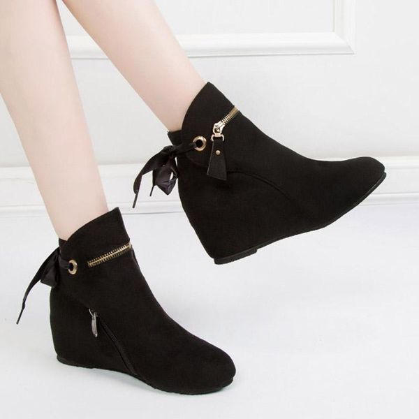 boots plus size 35-43 women wedges 2021 winter warm plush snow shoes ankle boot back bow increasing booties botas mujer, Black
boots plus size 35-43 women wedges 2021 winter warm plush snow shoes ankle boot back bow increasing booties botas mujer, Black