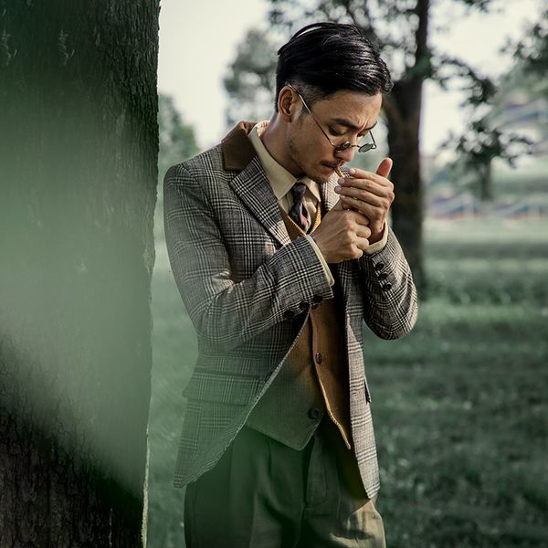 saorin british casual coat men's wool business plaid suit thousand bird check single west
saorin british casual coat men's wool business plaid suit thousand bird check single west