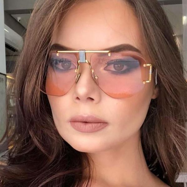 sunglasses qpeclou 2021 metal transparent glasses women big rimless polygonal men vintage sun ladies, White;black
sunglasses qpeclou 2021 metal transparent glasses women big rimless polygonal men vintage sun ladies, White;black