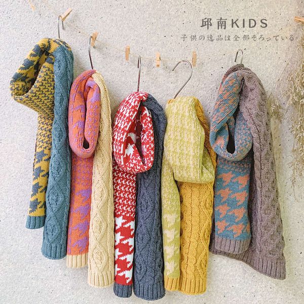 qiunan children's color contrast scarf baby autumn winter warm and cold proof knitted thousand bird lattice neck, Red;brown
qiunan children's color contrast scarf baby autumn winter warm and cold proof knitted thousand bird lattice neck, Red;brown