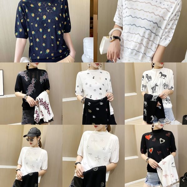 short sleeve women's ins wind net red hollowed out print burnt t-shirt pattern half high neck mid sleeve korean t-shirt zsff1, White;black
short sleeve women's ins wind net red hollowed out print burnt t-shirt pattern half high neck mid sleeve korean t-shirt zsff1, White;black