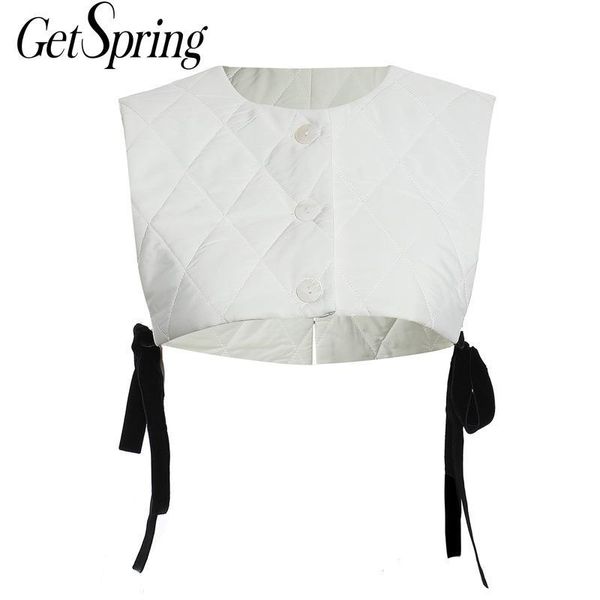 women's vests getspring women vest white bandage short coats sleeveless all match winter autumn 2021 fashion, Black;white
women's vests getspring women vest white bandage short coats sleeveless all match winter autumn 2021 fashion, Black;white
