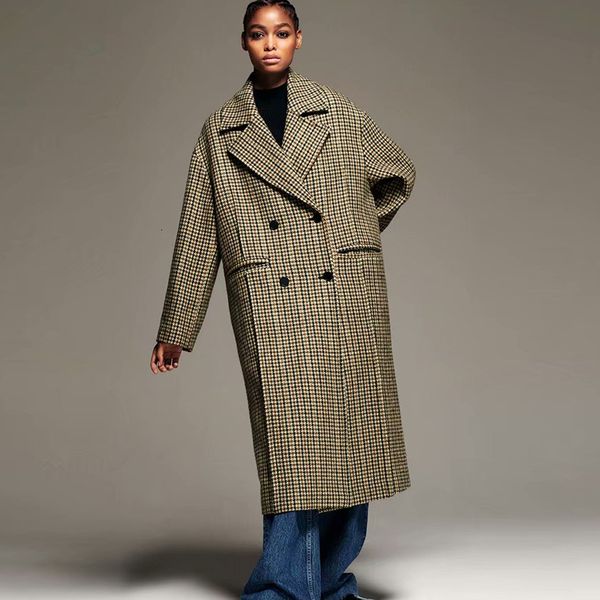 2021 new winter plaid woolen turn down collar double breasted wool women long sleeves warm coat casaco feminino mqx2, Black
2021 new winter plaid woolen turn down collar double breasted wool women long sleeves warm coat casaco feminino mqx2, Black