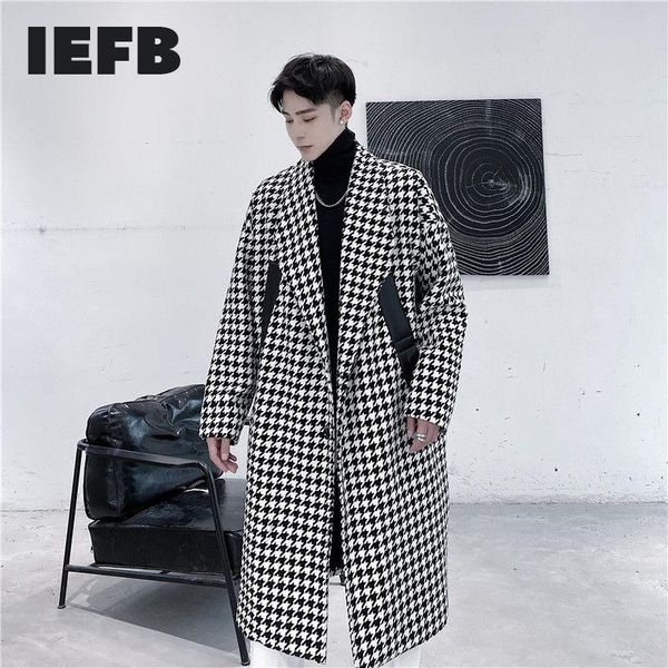 men's wool & blends iefb autumn winter long coat thickened black whtie plaid patchwork pu leaterh fashion woolen overcoat for mael 9y47
men's wool & blends iefb autumn winter long coat thickened black whtie plaid patchwork pu leaterh fashion woolen overcoat for mael 9y47