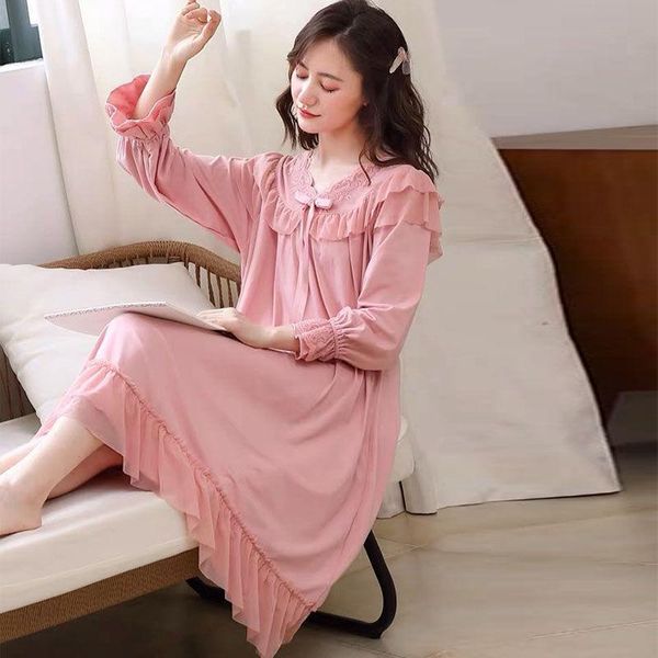 women's sleepwear women night gowns nightwear long sleeping dress luxury nightgown casual ladies home dressing, Black;red
women's sleepwear women night gowns nightwear long sleeping dress luxury nightgown casual ladies home dressing, Black;red