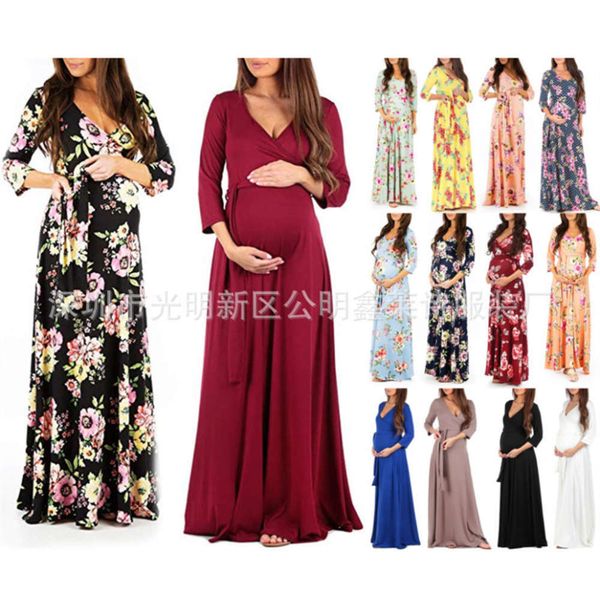 7 v-neck belt women's / cross 4 sleeve floor sweeping maternity drs 14 colors, Black;gray
7 v-neck belt women's / cross 4 sleeve floor sweeping maternity drs 14 colors, Black;gray