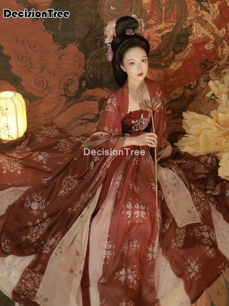 chinese women's hanfu costume, national dance costume, classical performance, tang fairy, festival costume, 2021, Red 
chinese women's hanfu costume, national dance costume, classical performance, tang fairy, festival costume, 2021, Red