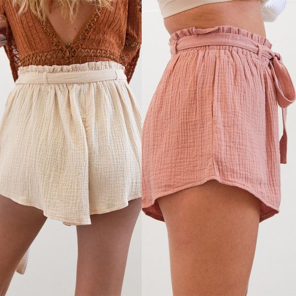 summer new women's fashion elastic loose casual high waist shorts with belt, White;black
summer new women's fashion elastic loose casual high waist shorts with belt, White;black