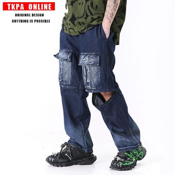 street loose tooling pocket jeans washing water restoring ancient ways straight wide-legged trousers drape yuppie ins1, Blue
street loose tooling pocket jeans washing water restoring ancient ways straight wide-legged trousers drape yuppie ins1, Blue