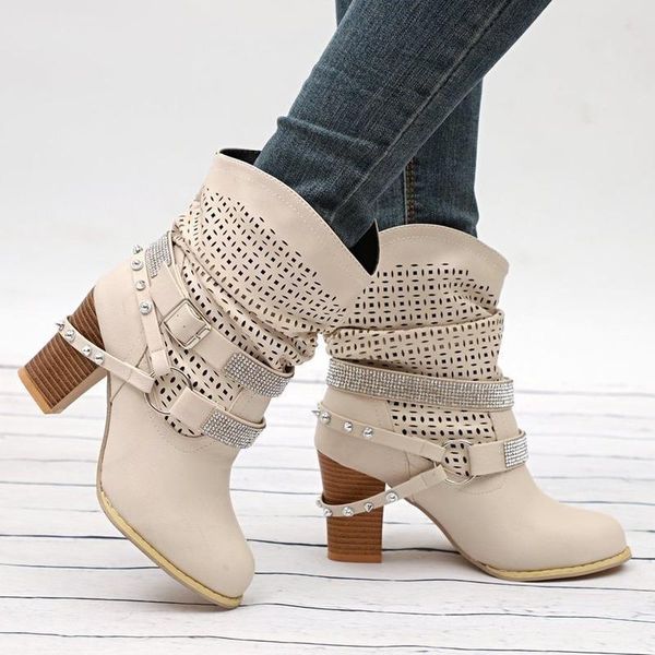 2021 boots for women shoes british style female med heels mid calf boots femenino rhinestone hollow boot feminine botas de mujer, Black
2021 boots for women shoes british style female med heels mid calf boots femenino rhinestone hollow boot feminine botas de mujer, Black