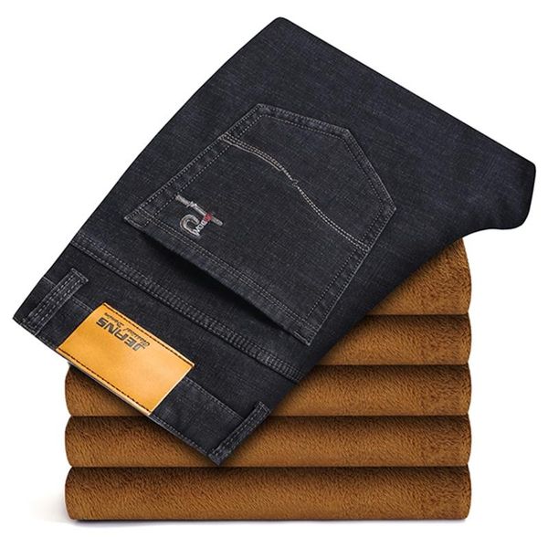 men's jeans 2021 winter plus velvet thick business classic solid color warm denim trousers fashion casual loose long pants, Blue
men's jeans 2021 winter plus velvet thick business classic solid color warm denim trousers fashion casual loose long pants, Blue