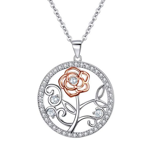 februaryfrost brand rose flower round pendents necklace simple & delicate for party daily wearing colorful charms cz stones trendy jewelry, Silver
februaryfrost brand rose flower round pendents necklace simple & delicate for party daily wearing colorful charms cz stones trendy jewelry, Silver