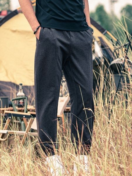 men seam front slant pocket joggers x1di#, Black