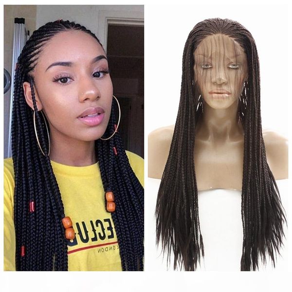 fashion braided wigs with baby hair dark brown long box braided heat resistant curly hair synthetic lace front wig for black women
fashion braided wigs with baby hair dark brown long box braided heat resistant curly hair synthetic lace front wig for black women