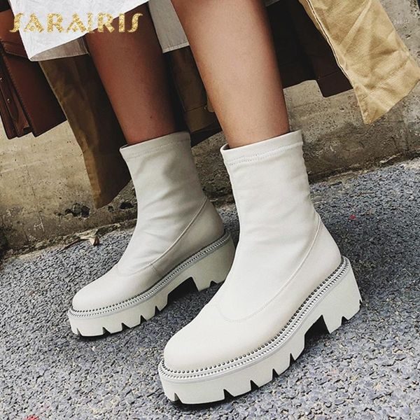 boots sarairis 2021 genuine cow leather thick heels short woman shoes sheepskin platform slip on office comfy booties ladies1, Black
boots sarairis 2021 genuine cow leather thick heels short woman shoes sheepskin platform slip on office comfy booties ladies1, Black