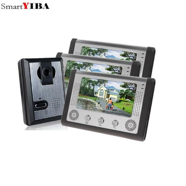 smartyiba 7 inch lcd video door phone doorbell intercom kit 1-camera 3-monitor night vision with ir-cut hd 700tvl camera
smartyiba 7 inch lcd video door phone doorbell intercom kit 1-camera 3-monitor night vision with ir-cut hd 700tvl camera