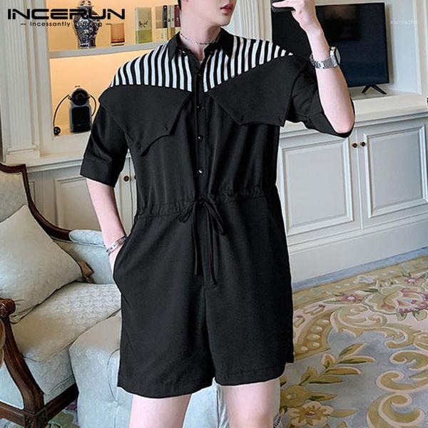 incerun 2020 fashion men rompers loose lapel half sleeve casual jumpsuit summer overalls patchwork streetwear chic trousers men1, Black
incerun 2020 fashion men rompers loose lapel half sleeve casual jumpsuit summer overalls patchwork streetwear chic trousers men1, Black