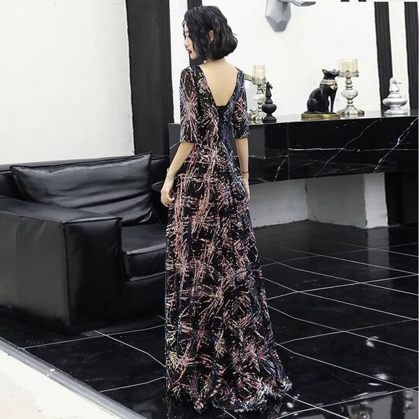 2021 new robe soiree paetse decote v half night to women's ground dressed party 1epz evening, Black;red
2021 new robe soiree paetse decote v half night to women's ground dressed party 1epz evening, Black;red