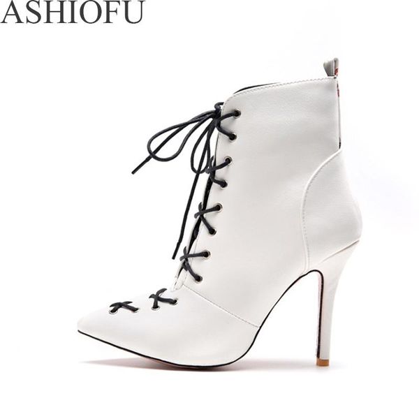 ashiofu 2020 new ladies high heel boots pointy lace-up ankle boots party prom fashion dress evening daily wear shoes, Black
ashiofu 2020 new ladies high heel boots pointy lace-up ankle boots party prom fashion dress evening daily wear shoes, Black