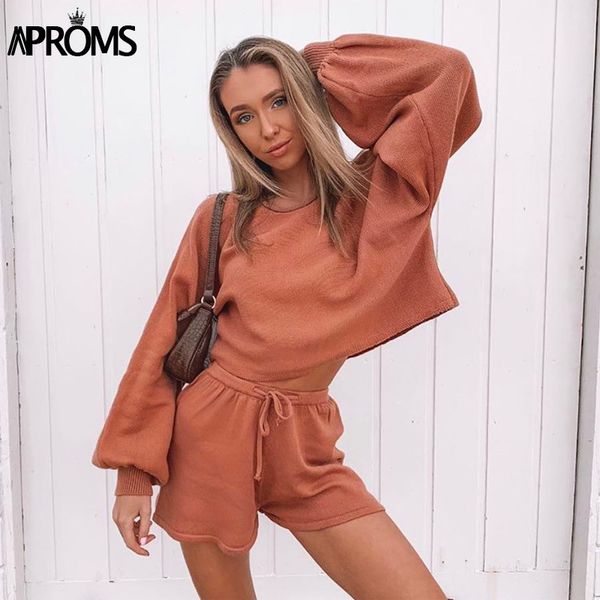 aproms solid knitted crop and shorts women tracksuits two pieces set casual high waist drawstring shorts female loungewear 201119, White
aproms solid knitted crop and shorts women tracksuits two pieces set casual high waist drawstring shorts female loungewear 201119, White