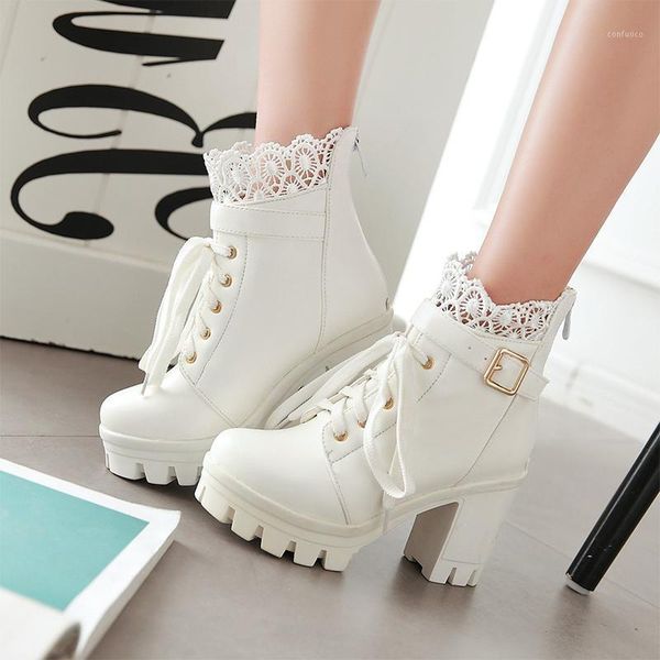 women's platform ankle boots winter female lace square heel ladies non slip zip pump woman buckle footwear women shoes big size1, Black
women's platform ankle boots winter female lace square heel ladies non slip zip pump woman buckle footwear women shoes big size1, Black