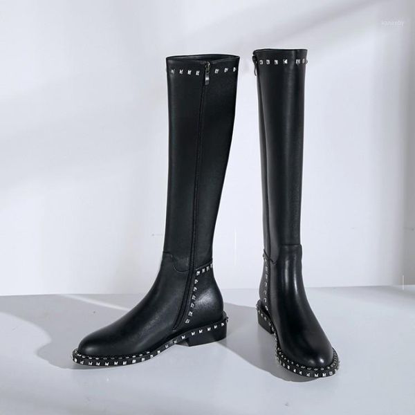 boots bright2021 metal riveted knight low heel high side zipper straight leg women's large1, Black
boots bright2021 metal riveted knight low heel high side zipper straight leg women's large1, Black