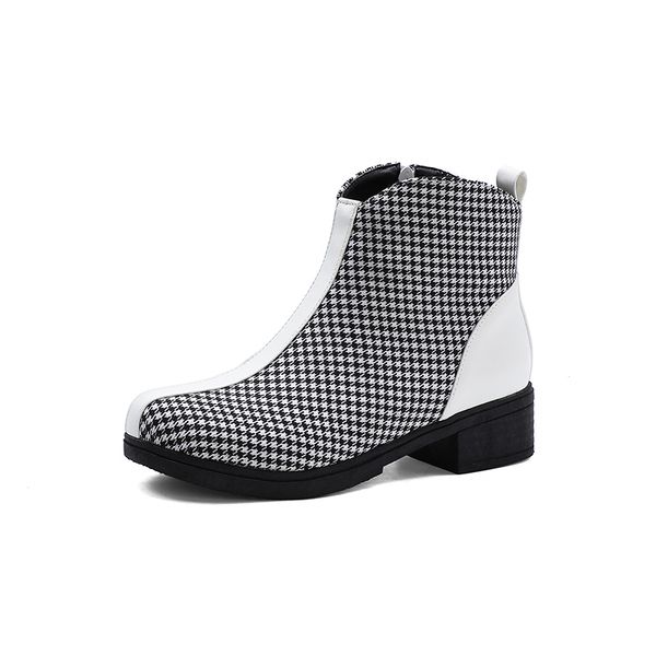 2021 the new rue ol'style round toe ankle matching plaid color fringe medium zipper with motorcycle boots women's shoes 04fh, Black
2021 the new rue ol'style round toe ankle matching plaid color fringe medium zipper with motorcycle boots women's shoes 04fh, Black