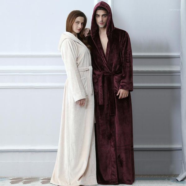 lovers plus size hooded extra long flannel warm bathrobe men women thickening winter kimono bath robe male dressing gown robes1, Black;brown
lovers plus size hooded extra long flannel warm bathrobe men women thickening winter kimono bath robe male dressing gown robes1, Black;brown