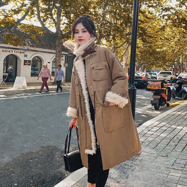 women's down & parkas parker padded jacket winter 2021 korean version of the loose mid-length plus velvet thick coat lamb wool coat1, Black
women's down & parkas parker padded jacket winter 2021 korean version of the loose mid-length plus velvet thick coat lamb wool coat1, Black